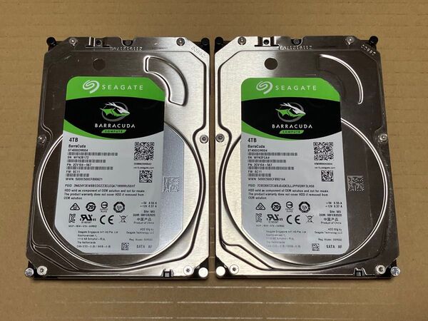 Seagate 4TB BarraCuda COMPUTE デスクトップ向け ハードディスク 2個セット