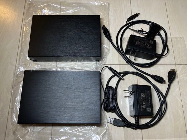 BUFFALO 外付けハードディスク ケース 単体 (HDD無し) ACアダプター USBケーブル バッファロー 2個