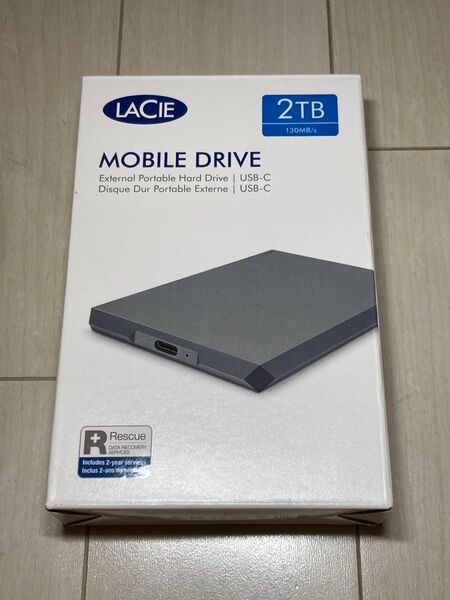 Lacie STHG2000402 外付けHDD USB Type-C スペースグレイ 2TB / ポータブル ハードディスク