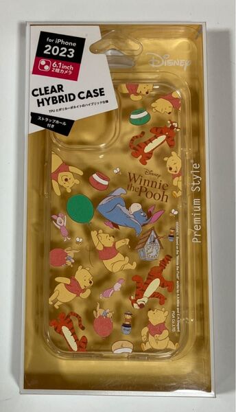 iPhone15 クリアハイブリッドケース くまのプーさん Premium Style