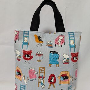 ミニトートバッグ ネコ柄 ハンドメイド
