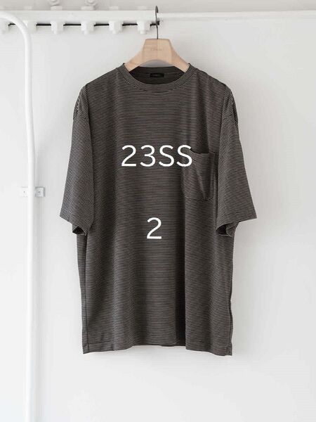 comoli サマーウール 半袖Tシャツ 23SS ボーダー 2
