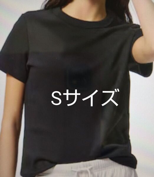 GU コットンスムースクルーネックT Sサイズ 半袖 ブラック 黒 ジーユー