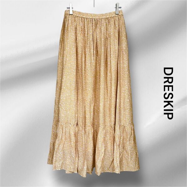 【新品】DRESKIP 花柄 接触冷感 ロングスカート 夏 Lサイズ 花柄 ウエストゴム