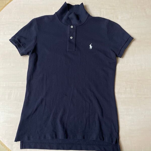 ラルフローレン ポロシャツ RALPH LAUREN 半袖 スキニーフィット Lサイズ ネイビー