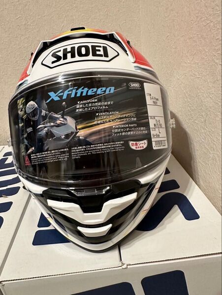 SHOEI X-Fifteen ヘルメット ホワイトレッド Lサイズ