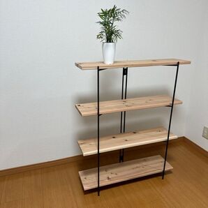 アイアンシェルフ アイアンラック 折り畳みラック 4段 什器 飾り棚 観葉植物棚