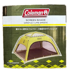 Coleman SCREEN SHADE 新品未使用 スクリーンシェード(アーガイル/ライムグリーン)キャンプ プール 海 テント