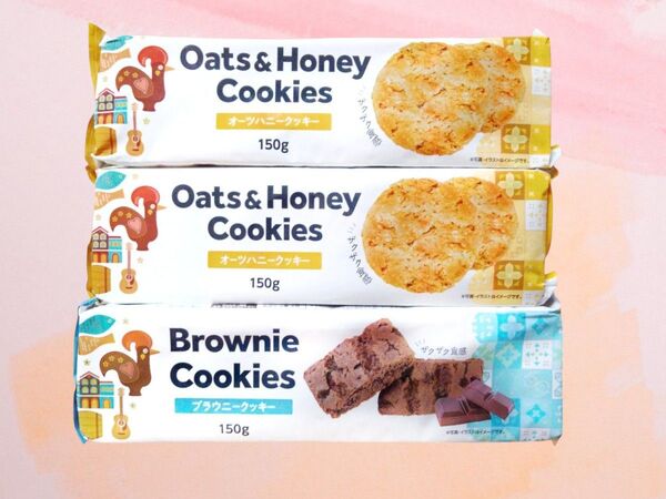 ポルトガル産 オーツハニークッキー2個 & ブラウニークッキー1個 計3個セット 焼き菓子 デザート 輸入菓子 おやつ お菓子