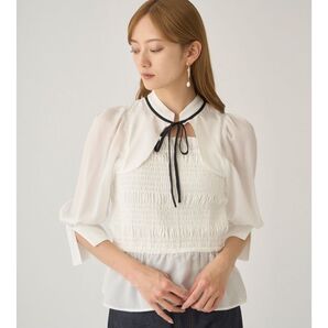 【未使用タグ付】SNIDEL デコルテオープンブラウス