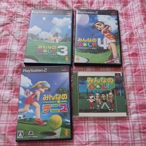 PS2 みんなのGOLF 1 3 4 みんなのテニス 4本セット みんゴル PS みんテニ みんGOL ゴルフ プレステ2