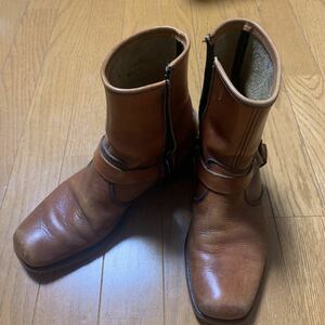 本革 エンジニア ブーツ ヴィンテージ ブラウン メンズ およそ 26 ～ 26.5 cm