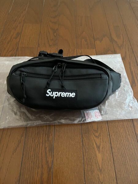 黒 24FW Supreme Leather Waist Bag Black レザーウエストバッグ