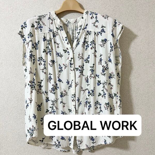 GLOBAL WORK グローバル ワーク 花柄 ノースリーブ ブラウス Lサイズ