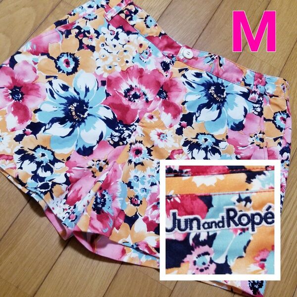 JUN&ROPE ゴルフ 人気花柄ショートパンツ 日本製サイズM