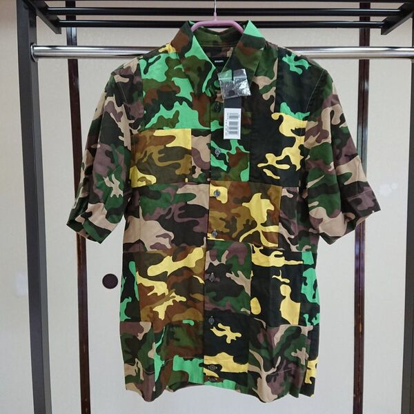 【新品】DIESEL カモ迷彩柄 切り替えシャツ