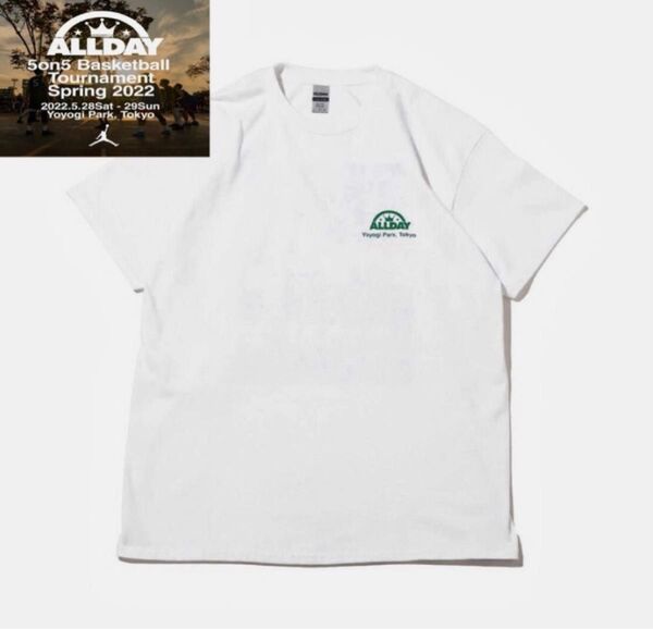 ALLDAY 22SP S/S TEE(WHITE)バスケットボール 半袖 Tシャツホワイト サイズXL