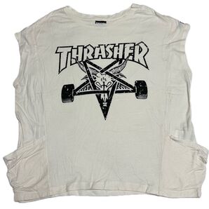 【Used】E hyphen world gallery × THRASHER スラッシャー ノースリーブ Tシャツ アイボリー