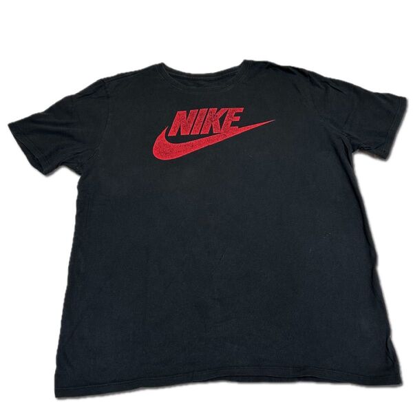 【Used】Nike ナイキロゴ クルーネックTシャツ L 黒 ブラック 古着