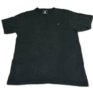 【Used】Nautica ノーティカ 刺繍ロゴ クルーネックTシャツ L 黒 ブラック 古着