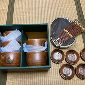【新品未使用】 壱峰窯 食器セット あか絵 ギフトセット そば 器 和食器