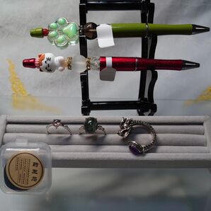 【はまさん様オーダー】天然石リング&ボールペン&薬王石水用