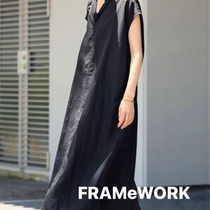 【美品】FRAMeWORK フィブリルポプリンサックドレス