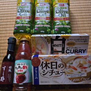 食品まとめ売り オリーブオイル、シチュー、カレーなど7点セット