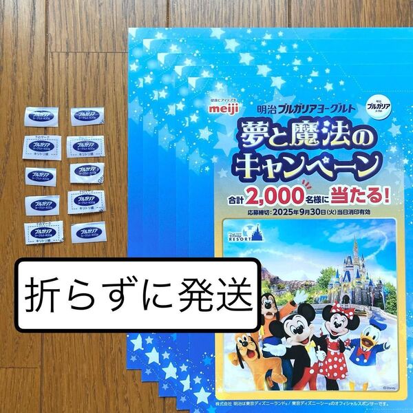 ディズニー懸賞応募 夢と魔法のキャンペーン 明治ブルガリアヨーグルト 応募マーク応募券 応募はがき(ちぎり跡無し)応募用紙