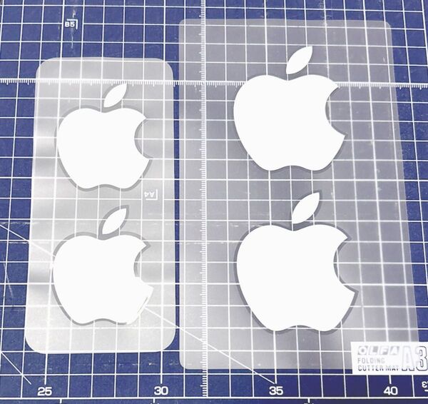 Apple ステッカー アップル ロゴ リンゴマーク アップルシール iPhone iPad 4枚 2サイズ