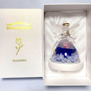 お値下げ相談可能!プリザーブドフラワー ギフトボックス 枯れない花 置物 インテリア 天使 可愛い 小さい ガラス 玄関リビング