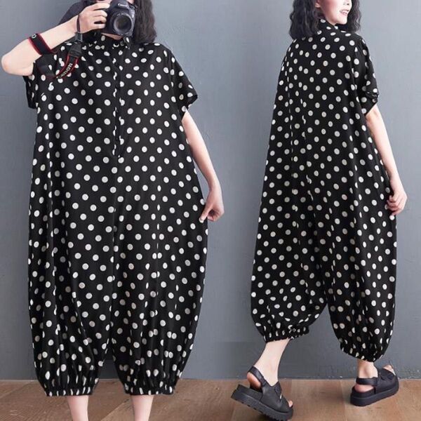 LPDA158レディース オーバーオール 春夏 連体服 ゆったり サルエル 薄手