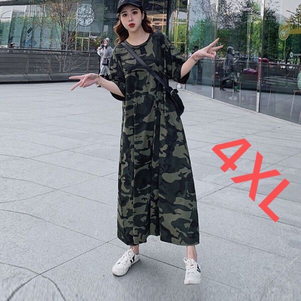 LWEA073 レディース ロングワンピース Tシャツワンピ 夏 ゆったり 半袖
