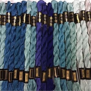 DMC 刺繍糸 25番糸 まとめ売り ブルー系とピンク系40束