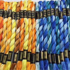 DMC 刺繍糸 25番糸 オレンジ系、青系20束まとめ売り