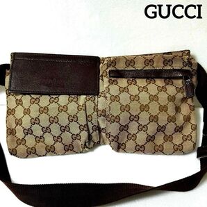 GUCCI GG柄 キャンバス ボディバッグ ウエストバッグ 28566 グッチ