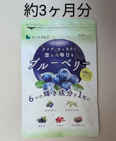 ブルーベリー サプリ 約3ヶ月分 6つの成分 デジタルの疲れ ビルベリー メグスリノキ カシス クコシ サプリメント シードコムス