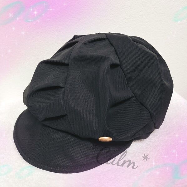 黒キャスケット 帽子 レディース 春夏 大人可愛い UVカット 新品 ベレー帽