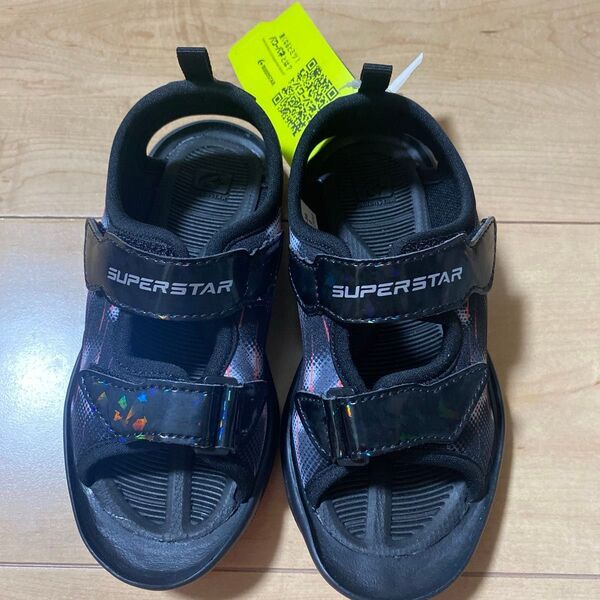 SUPERSTAR サンダル キッズ 17cm 新品未使用 タグ付き 黒 ブラック