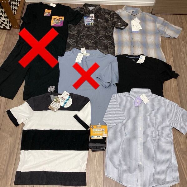 全て新品タグ付き☆男性 メンズ Tシャツ シャツ パンツ まとめ売り M L 半袖 シャツ