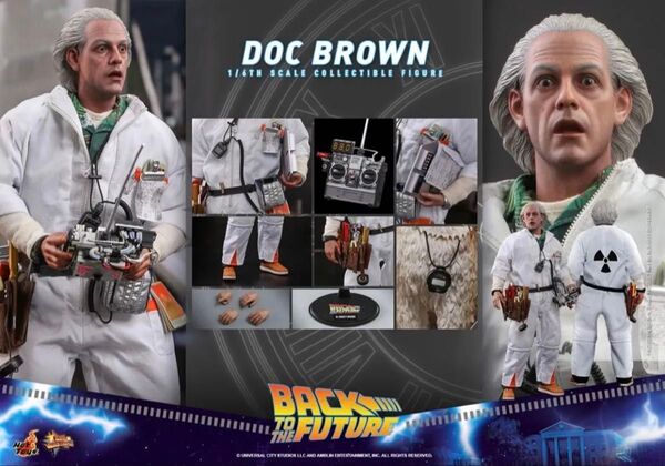 【新品未使用品】バックトゥザフューチャー ホットトイズ製ドクター エメット・ブラウン博士 Hot Toys