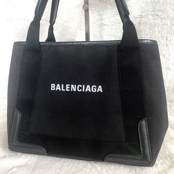 【大人気】BALENCIAGA バレンシアガ ネイビーカバス トートバッグ 黒 ハンドバッグ ユニセックス 男女兼用 ブラック
