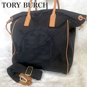 【美品】大人気 TORY BURCH 2wayバッグ ショルダーバッグ デカロゴ トートバッグ ハンドバッグ