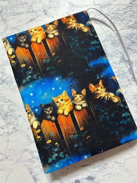 ブックカバー ハンドメイド 文庫本 夜空と猫