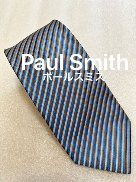 Paul Smith ポールスミス ブランド ネクタイ ストライプ柄 シルク メンズ ブルー