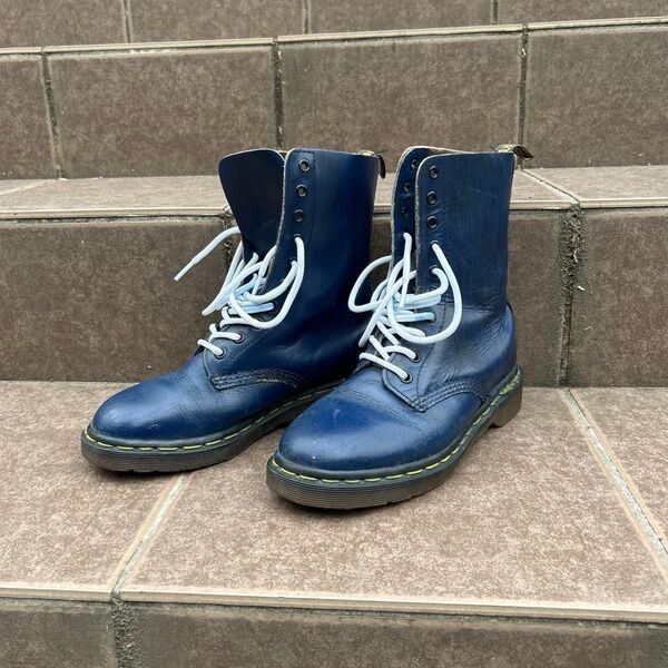 【Dr.Martens】10ホールブーツ ブルー イングランド製 UK5