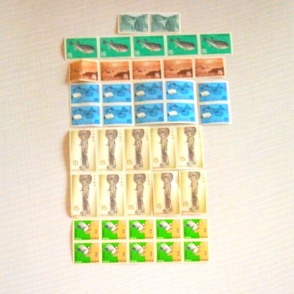15円切手42枚 未使用まとめ売り 額面630円