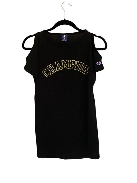 Champion 肩あきワンピース 黒 130
