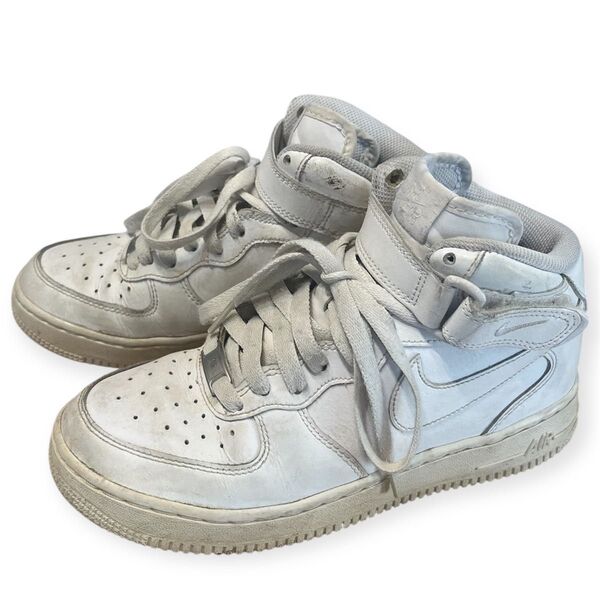 大値下げ ナイキ NIKE スニーカー AIR FORCE ONE エアフォースワン MID 白 23.5 ダンス