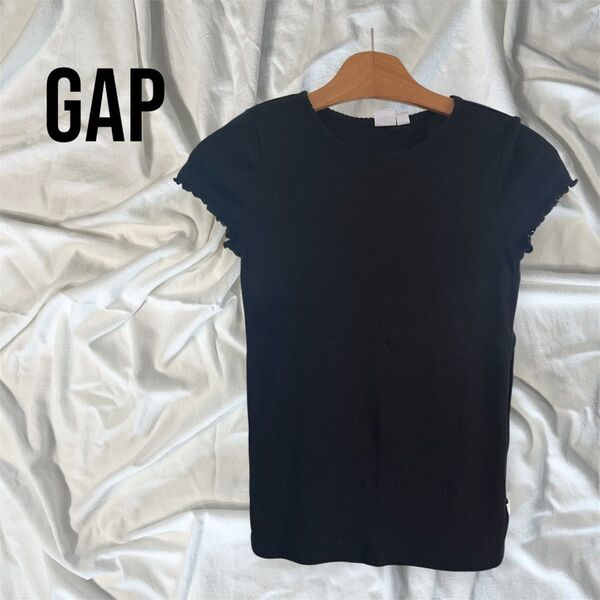 GAP 半袖 Tシャツ フリル ブラック シンプル 140cm